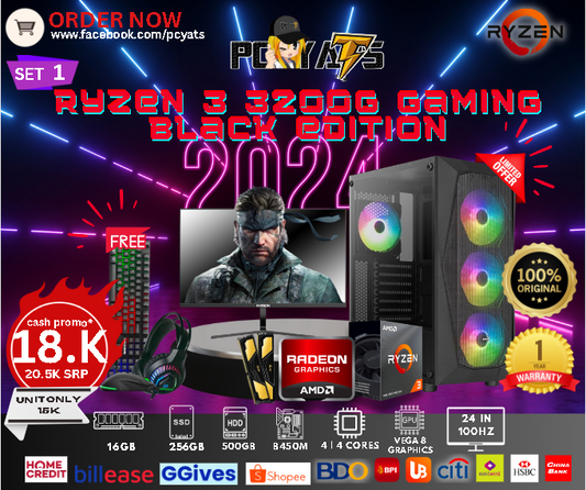 MidGaming Set 8: Ryzen 3 3200G + Vega 8 Graphics Gaming black edition  Complete Set