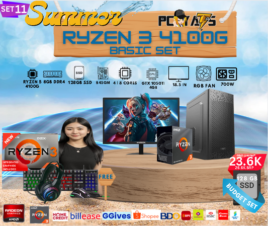 BASIC SET 11 Ryzen 3 + GTX 1050ti 4GB AND 8GB