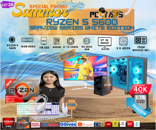 SEAVIEW MAX SET 38 Ryzen 5 5600+RX 6600 8GB  WHITE EDITION