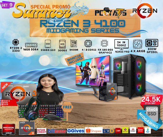 MidGaming Set 9: Ryzen 3 4100 + Rx 550 8GB Gaming BLACK Edition