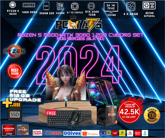 SET 49 Cyborg theme Ryzen 5 5600+RTX 3060 12GB ROG Series (BLK ED)