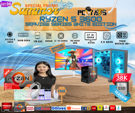 SEAVIEW MAX SET 36 Ryzen 5 3600+RX 6600 8GB  WHITE EDITION