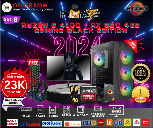 MidGaming Set 8: Ryzen 3 4100 + Rx 550 4GB Gaming black EDITION