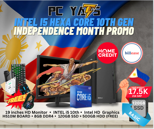 Independence Day SALE  Package 9: INTEL i5 10th with 8GB Ram + 19 inches Monitor BLACK Complete Set