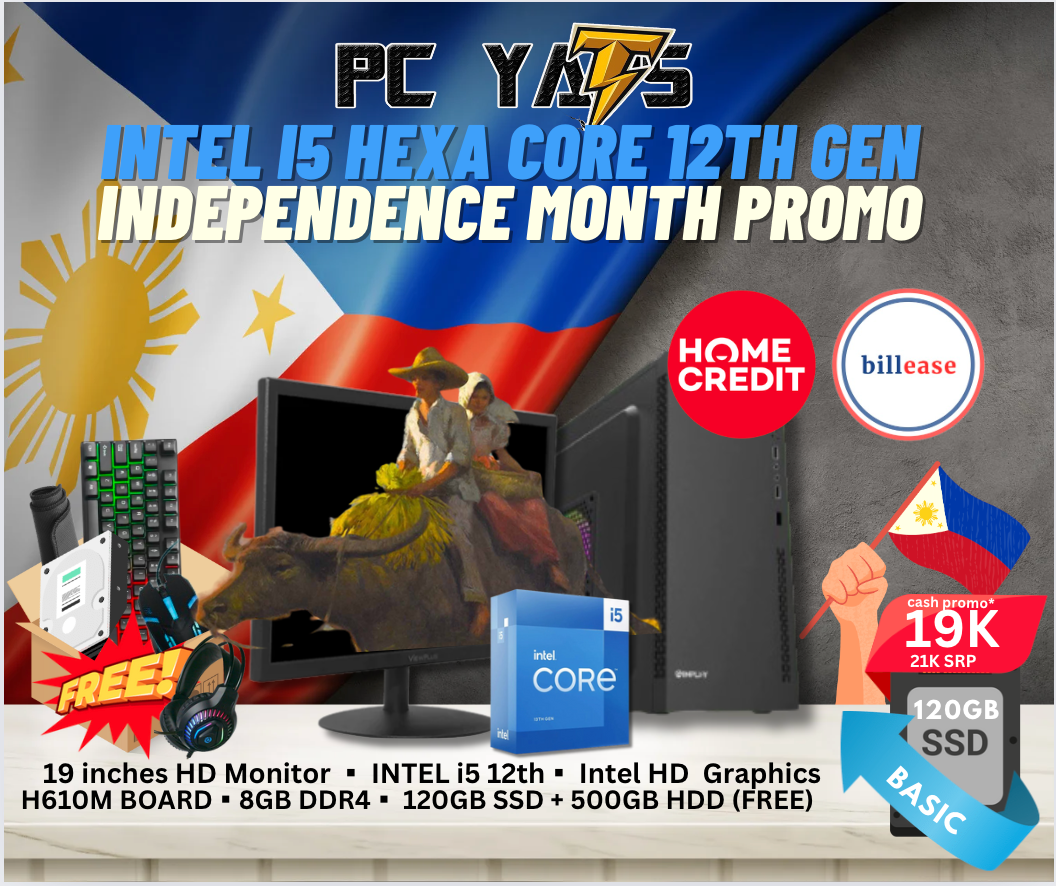 Independence Day SALE  Package 10: INTEL i5 12th with 8GB Ram + 19 inches Monitor BLACK Complete Set